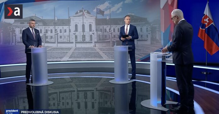 prezidentski-kandidati-pellegrini-a-korcok-sa-napokon-stretli-v-dueli.-sef-hlasu-vysvetloval,-ako-to-bolo-s-vyhybanim-sa-debate