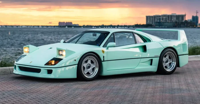 ferrari-f40-‘minty-forty’:-a-unique-blend-of-history-and-modern-flair