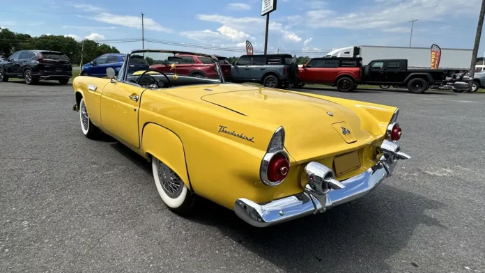 1955-ford-thunderbird-convertible:-the-classic-american-icon-in-yellow